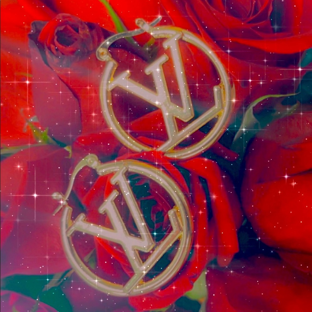 Gold LV earrings